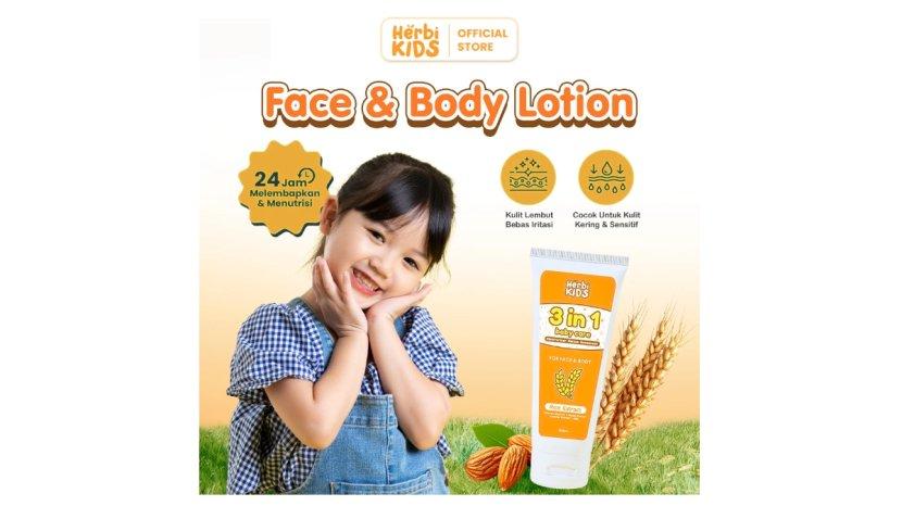 Review Herbikids 3 in 1 Face and Body Lotion: Solusi Praktis Perawatan Kulit Anak