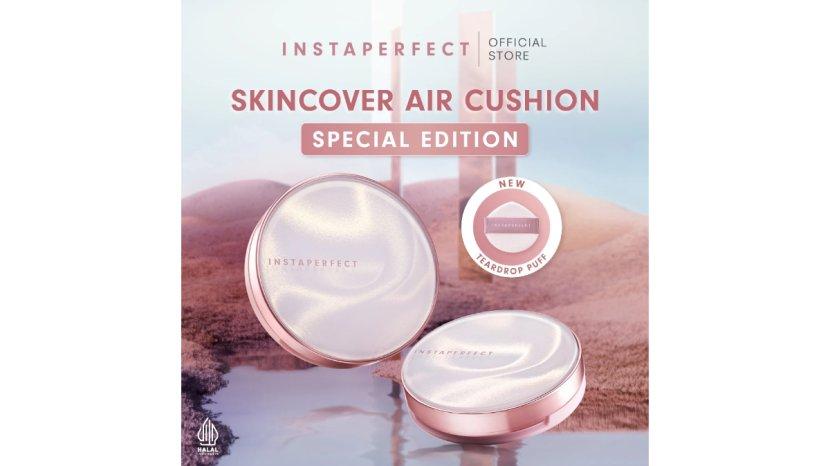 Review INSTAPERFECT Skincover Air Cushion SPF 50++++ Special Edition dengan Aplikator Teardrop