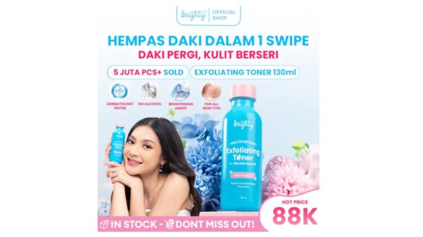 Review Brighty Multipurpose Exfoliating Toner: Solusi Kulit Halus dan Cerah