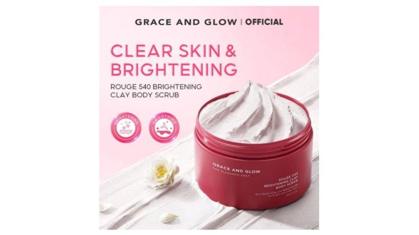 Review Lengkap Grace and Glow Rouge 540 Brightening Clay Body Scrub