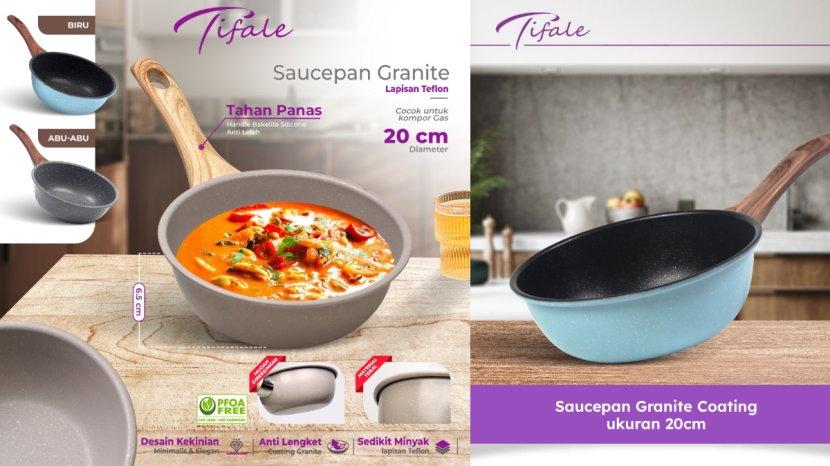 Review Tifale Deep Sauce Pan 20cm Granite Coating, Ideal untuk Kebutuhan Masak Sehari-hari