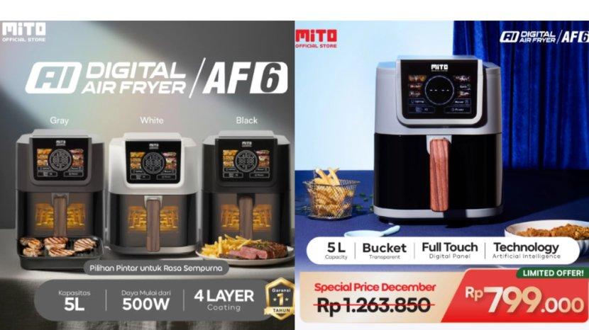Review Lengkap Air Fryer MiTO AF6 yang Turun Harga Jadi di Bawah 1 Juta: Kelebihan hingga Kekurangan