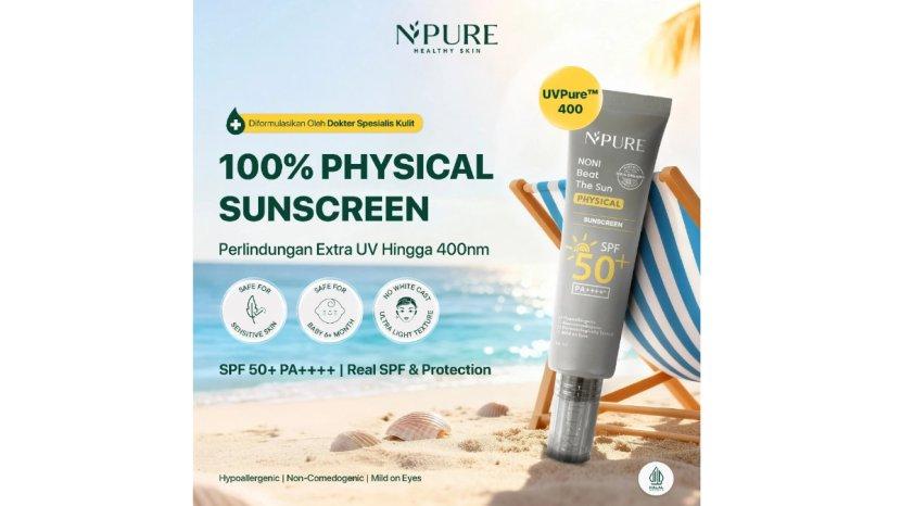 Review NPURE Physical Sunscreen Noni Beat The Sun SPF 50 PA: Kelebihan, Kekurangan