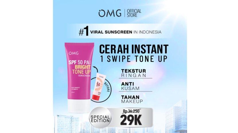 Review OMG Oh My Glow Bright Tone Up UV Barrier Sunscreen SPF 50 PA++: Kelebihan dan Kekurangan