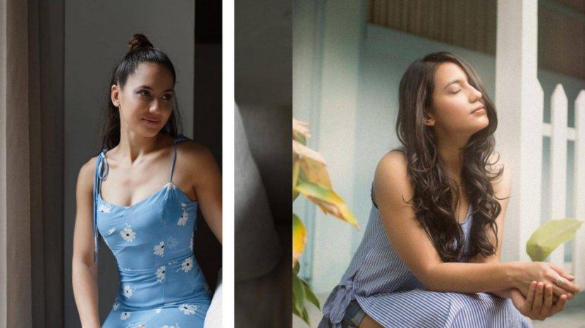 5 Padu Padan Outfit dengan Nuansa Biru ala Pevita Pearce, Cocok untuk Hangout!