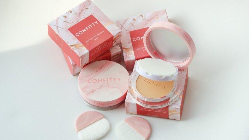 Review CONFITTY Silky Skin Two Way Cake, Bedak Ringan untuk Menyamarkan Bekas Jerawat