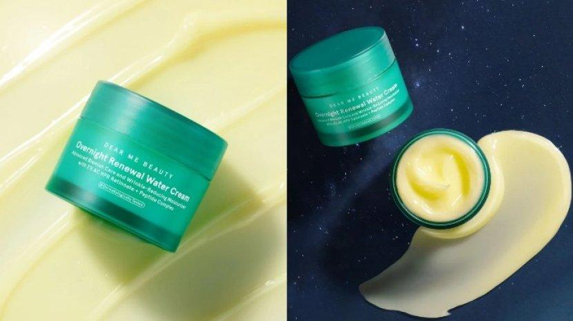 Review DEAR ME BEAUTY Overnight Renewal Water Cream, Krim Malam untuk Cegah Keriput