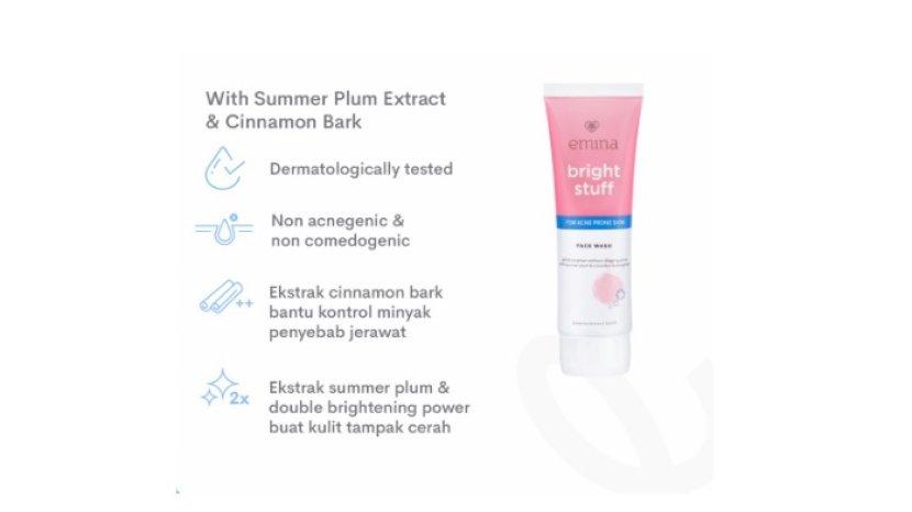 Review emina Bright Stuff for Acne Prone Skin Face Wash Ukuran 50ml