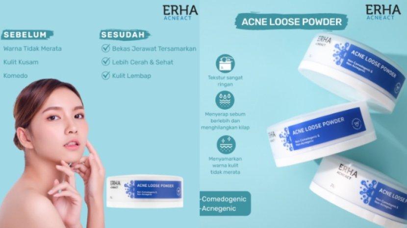 Review ERHA Acneact Acne Loose Powder, Bedak Tabur Khusus untuk Kulit Berjerawat