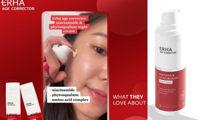 Review ERHA Age Corrector Petides & Hyaluronate Day Cream, Pelembap Terbaik untuk Anti Aging