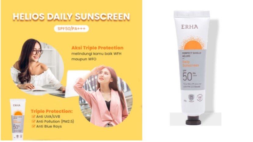 Review ERHA Perfect Shield Helios SPF50 PA+++, Sunscreen dengan Tekstur Ringan untuk Sehari-hari