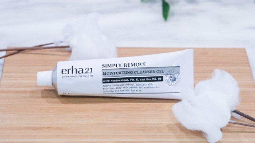 ERHA Simply Remove Moisturizing Cleanser Gel, Pembersih Wajah dan Makeup Tanpa Bilas