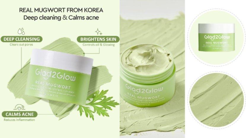 Review Glad2Glow Real Mugwort Clay Mask, Mengandung Salicylic Acid untuk Lawan Jerawat