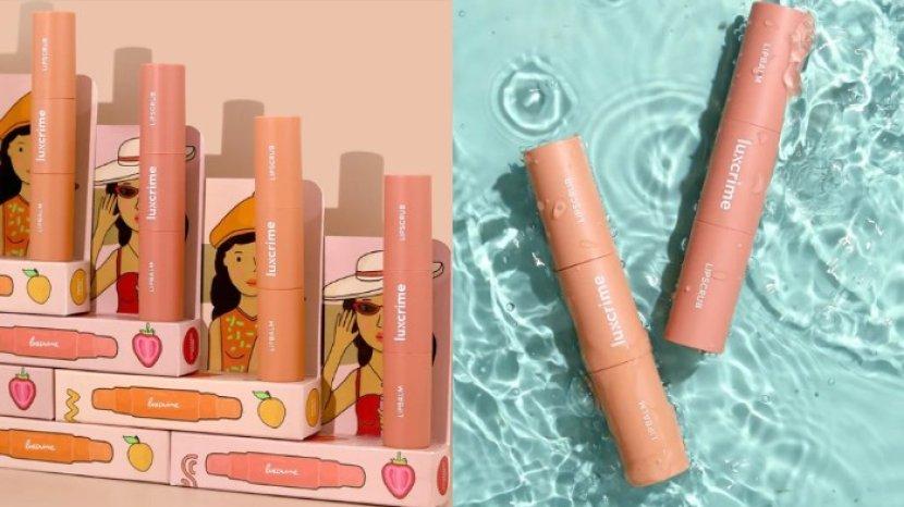 Review luxcrime Duo Lipcare Peach Crush, Lip Balm dan Lip Scrub dalam 1 Produk