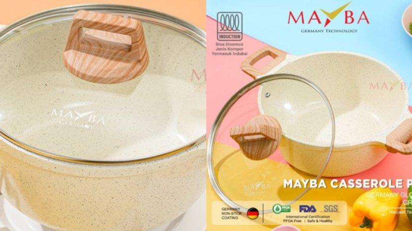 Review MAYBA INFINITY Panci Caserole Glow Granite dengan Die Cast Technology Super Kokoh