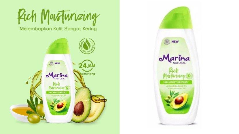 Review Marina Natural Antibacterial Rich Moisturizing, Melembapkan Kulit Tubuh Hingga 24 Jam