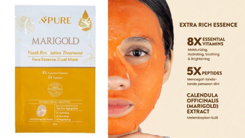 Review NPURE Marigold Youth Revolution Sheet Mask, Bantu Cerahkan Kulit dan Samarkan Noda HItam