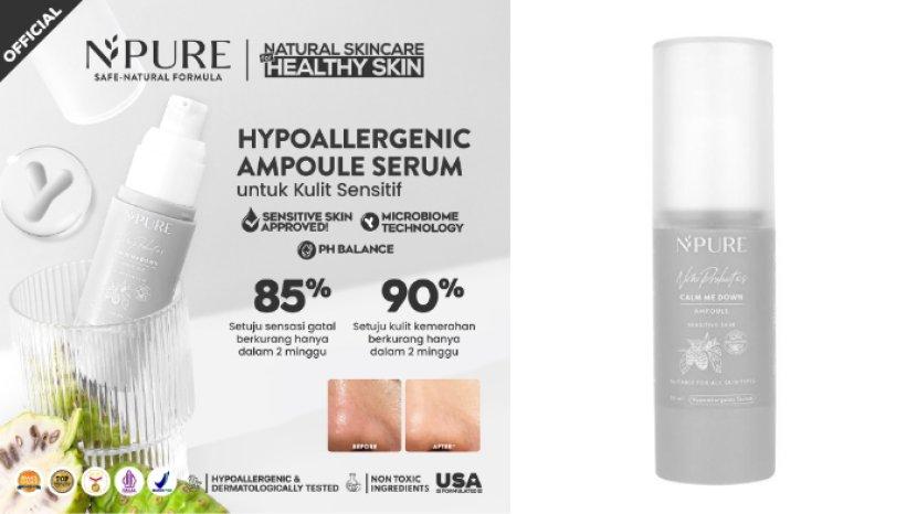 Review NPURE Serum Ampoule Noni Calm Me Down, Serum Wajah untuk Kulit Sensitif Kemerahan