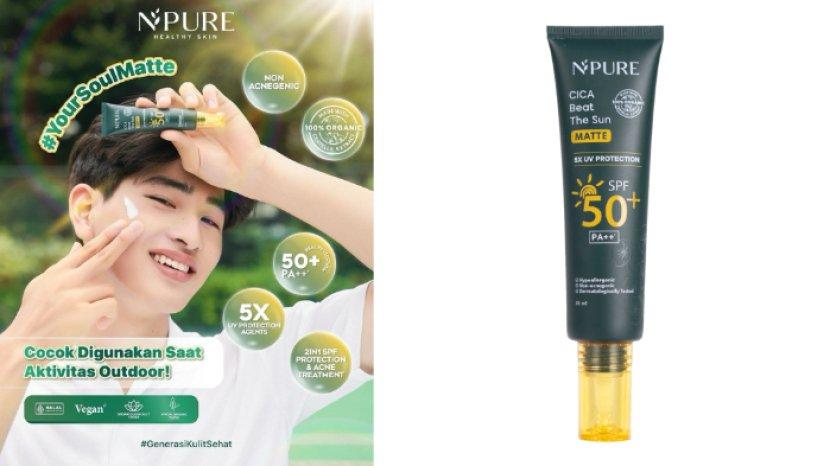 Review NPURE Sunscreen Cica Beat The Sun Matte, Tabir Surya Untuk Lindungi Kulit Berjerawat