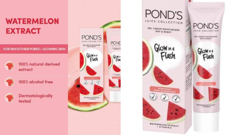 Review PONDS Juice Collection Gel Cream Moisturizer Watermelon, Wajah Glowing Hanya Rp 20 Ribuan