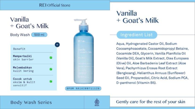 Review Sabun Mandi REI Skin Vanilla + Goat's Milk Body Wash, Cocok Buat Kulit Eksim