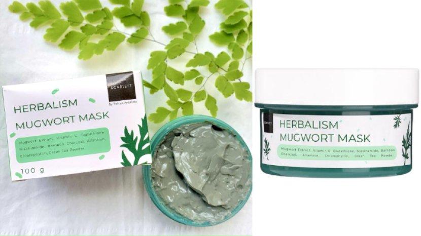 Review SCARLETT Herbalism Mugwort Mask, Hempas Minyak Berlebih dalam Sekali Pemakaian