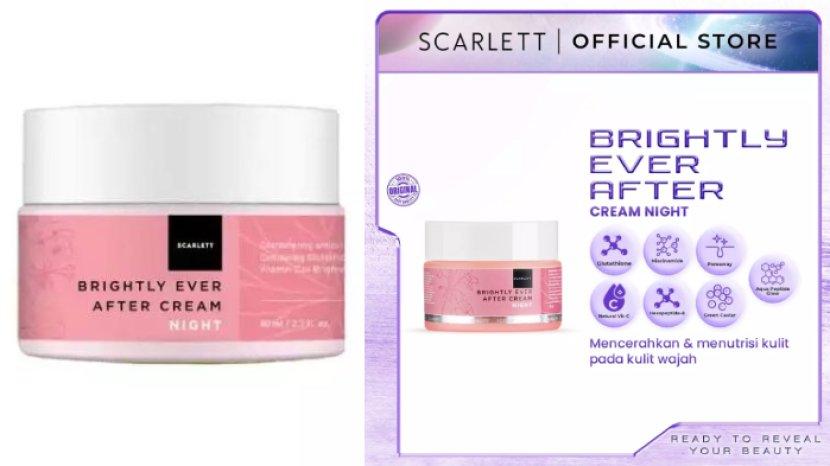 Review SCARLETT Whitening Brightly Ever After Night Cream, Cerahkan Wajahmu di Malam Hari