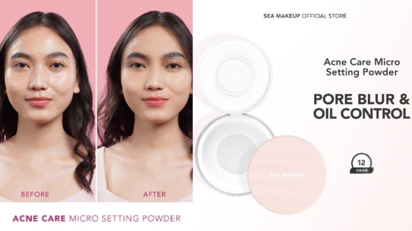 Review Sea Makeup Acne Care Micro Translucent Setting Powder, Bedak Tabur untuk Kulit Berjerawat