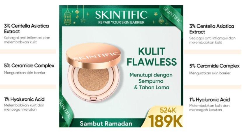 Review SKINTIFIC Cover All Perfect Cushion, Diskon Menarik di Shopee Edisi Sambut Ramadan