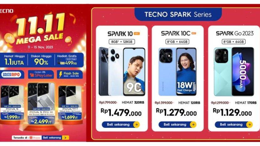 5 Rekomendasi HP TECNO Sejutaan Spesial Mega Sale 11.11, Diskon hingga Rp 300 Ribuan