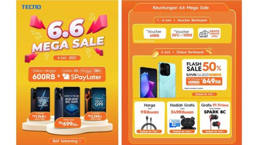 6.6 Mega Sale TECNO di Shopee, 5 Rekomendasi HP Ini Dibanderol Mulai Rp 999.000