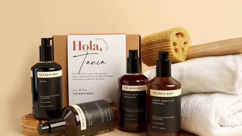 THE BATH BOX Ocha dan Goat Don't Lie Original Liquid Soap, Membersihkan dan Menutrisi Kulit Sensitif