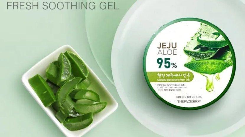 Review THE FACE SHOP Jeju Aloe Vera Fresh Soothing Gel, 95 Persen Ekstrak Lidah Buaya