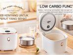 Review mecoo Aesthetic Rice Cooker Low Carbo, Solusi Memasak Nasi Pulen dan Rendah Gula