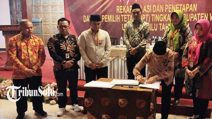 Pemilu 2024, KPU Wonogiri Tetapkan Jumlah DPT Ada 845.364 Orang, Pemilih Perempuan Lebih Banyak