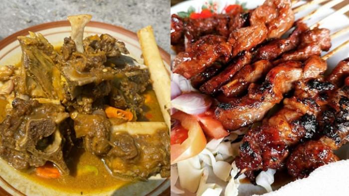 KULINER LEGEND SOLO - Dua menu andalan di Sate Kambing Pak H. Kasdi Solo, Jawa Tengah, beberapa waktu lalu. Berikut rekomendasi kuliner di dekat Terminal Tirtonadi Solo.