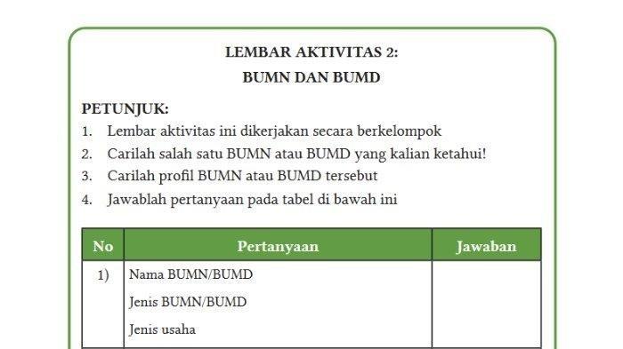 Kunci Jawaban Ekonomi Kelas 11 Halaman 13-14 Kurikulum Merdeka, Kerja Kelompok Kupas BUMN dan BUMD