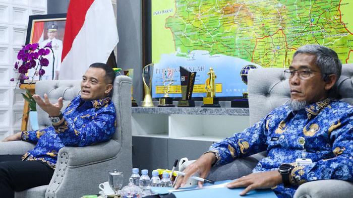 Gubernur Jawa Tengah Ahmad Luthfi saat melakukan audisiensi di Kota Semarang pada Senin, 27 April