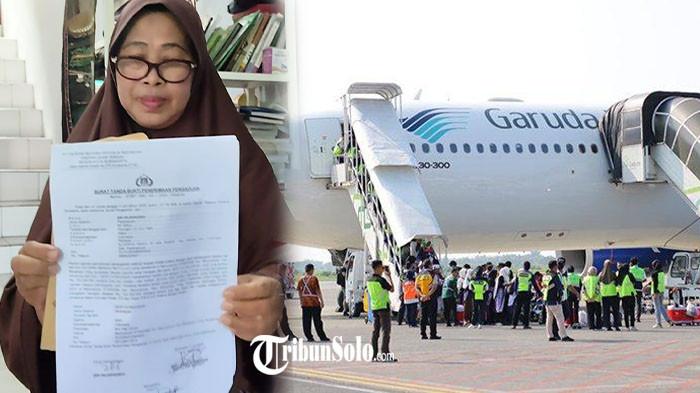 KORBAN PENIPUAN - Sri Wijiningsih (61), warga Perum Klodran Indah, Desa Klodran, Kecamatan Colomadu, Kabupaten Karanganyar saat ditemui, Selasa (2/6/2026). Lansia itu menjadi korban penipuan berkedok haji plus. Uang sekira Rp104 juta yang telah ia setorkan kini raib, sementara keberangkatan ke Tanah Suci gagal tota