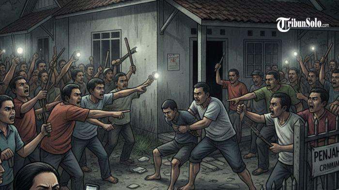 PENGGEREBEKAN - Ilustrasi penggerebekan. Kabar dugaan penggerebekan seorang pejabat PT BPR Bank Wonogiri oleh warga mengemuka di Kabupaten Wonogiri, Jumat (26/12/2025) malam.