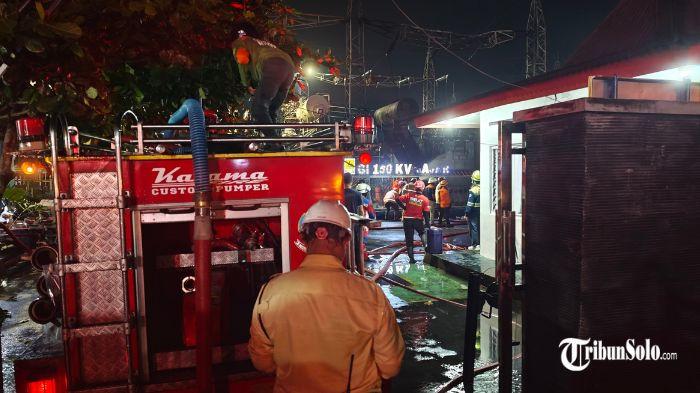 Kebakaran terjadi di Gardu Induk 150 V Jajar, Selasa (17/3/2026).