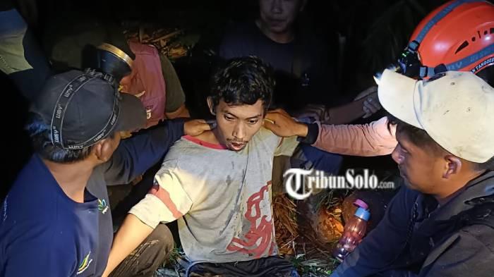 DITEMUKAN. Survivor bernama Saraswanto (35), warga Desa Dayu, Kecamatan Karangpandan, Kabupaten Karanganyar Rabu (18/2/2026) malam. Dia ditemukan selamat setelah dinyatakan hilang.