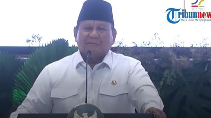 PIDATO PRESIDEN - Presiden Prabowo Subianto berpidato dalam perayaan Harlah ke-27 PKB di JCC Senayan, Jakarta, Rabu (23/7/2025) malam.