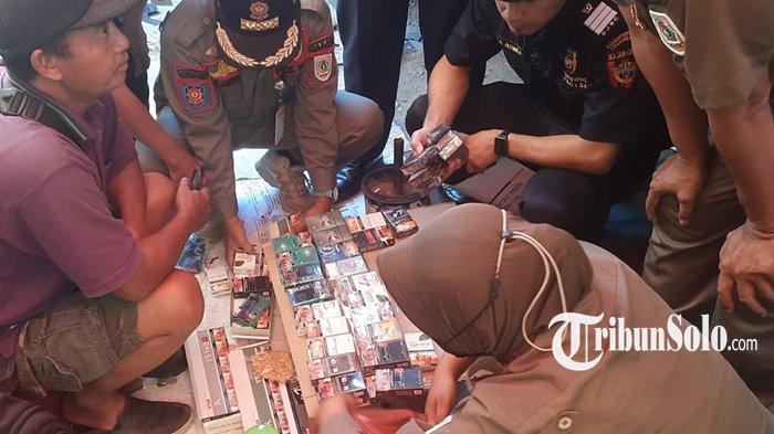 Penjualan Rokok Ilegal di Pasar Pedan, Satpol PP Klaten Sita 4.726 Batang Berbagai Merek