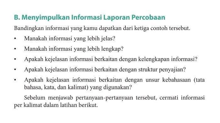 Kunci Jawaban Bahasa Indonesia Kelas 9 Halaman 13 Kurikulum 2013, Bab 1 : Melaporkan Percobaan