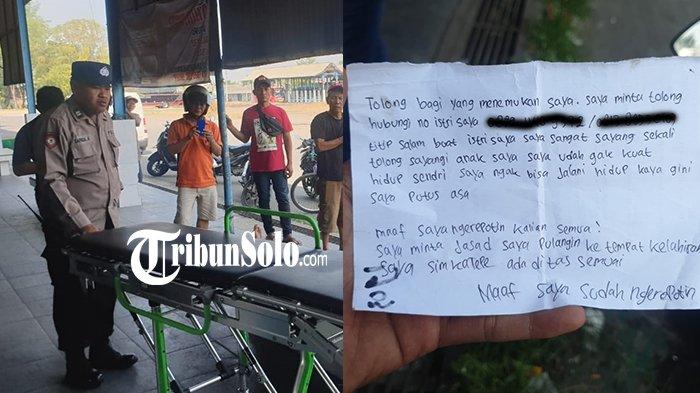 "Tolong Sayangi Anak Saya" Isi Surat Wasiat Pria yang Gagal Akhiri Hidup di Terminal Kartasura