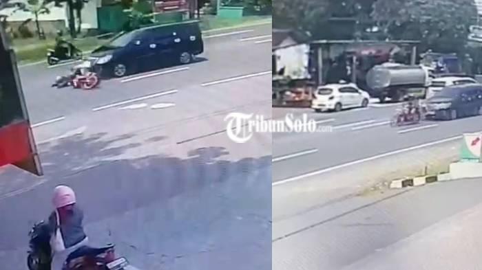 TABRAK LARI - Tangkapan layar video detik-detik Suzuki Smash ditabrak kendaraan dari belakang hingga tewas di jalan Lawu , tepatnya di depan SPBU Papahan, Desa Papahan, Kecamatan Tasikmadu, Kabupaten Karanganyar, Senin (16/3/2026). Untuk mengungkap identitas kendaraan pelaku, aparat kepolisian kini memeriksa rekaman kamera CCTV di sekitar lokasi kejadian.
