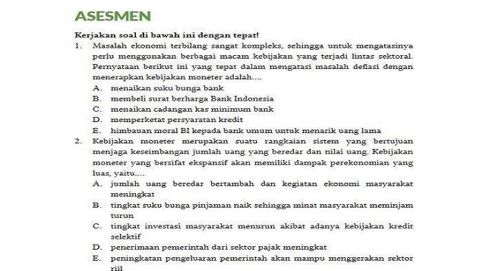 Kunci Jawaban Ekonomi Kelas 11 Halaman 189 190 191 Kurikulum Merdeka: 5 Soal Pilihan Ganda dan Essay
