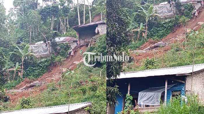 Longsor di Tawangmangu Karanganyar: Dapur Rumah Warga Rusak Tertimpa Tanah
