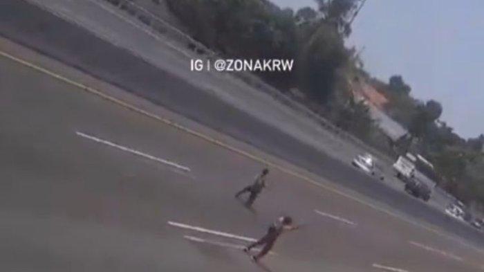 Viral Anak-anak Bermain di Tengah Tol Jakarta-Cikampek, Diduga untuk Berburu Klakson Bus